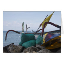 A Beached Fishing Boat Card