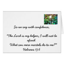 A bible verse of confidence. Note Card.
