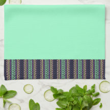 A bit of stripe kitchen towel - prussian/mint