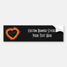A Burning Thing Fire Heart Bumper Stickers