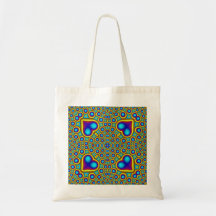 A Circle and hearth pattern Tote Bag
