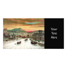 A Country Christmas Scene Photo Card Template
