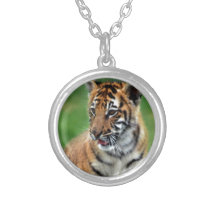 A cute baby tiger custom necklace