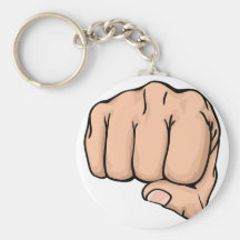 a fist punching towards you keychains