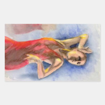 A FLAMENCO DANCER  2 RECTANGLE STICKER