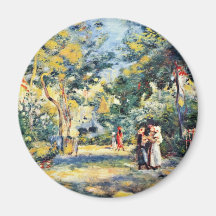 A Garden In Montmartre By Pierre-Auguste Renoir Fridge Magnets