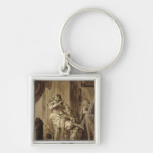 A Gentleman at his Toilet, 1660 Keychain