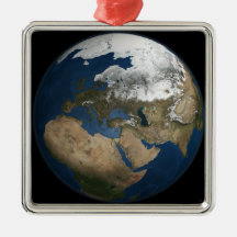A global view over Europe and Scandinavia Christmas Tree Ornament