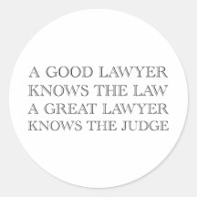 A Good Lawyer Round Stickers