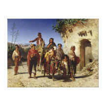 A Gypsy Family on the Road, c.1861 Canvas Print
