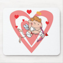 A Halo Cupid with Bow and Arrow Mousepad