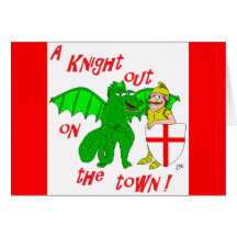 A Knight out on the town Greeting Cards