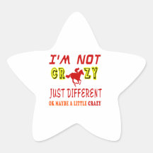 A Little Crazy for Horse Racing Star Sticker