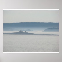 A Maine Lighthouse in the Fog print