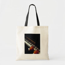 A man playing piano canvas bag