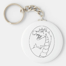 A Mighty Dragon (lined design) Keychains