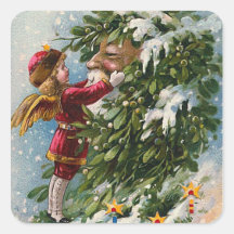 "A Mistletoe Kiss for Santa" Sticker