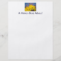 A Mum's Best Advice! stationery Daffodil Flowers Full Color Flyer