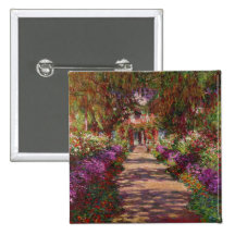 A Pathway in Monet's Garden, Giverny, 1902 Pinback Buttons