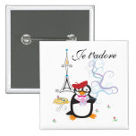 A Penguin in Paris Button