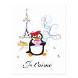 A Penguin in Paris Postcard
