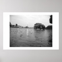 A rainy day in a Parking lot. Poster