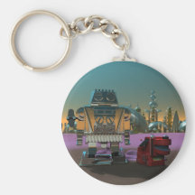 A Robot and His Dog Keychain