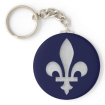 A Silver Fleur-de-lys Keychain keychains