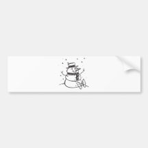 A Snowman Blur Bumper Stickers