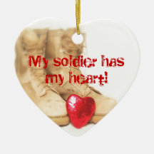 A soldier's heart ornaments