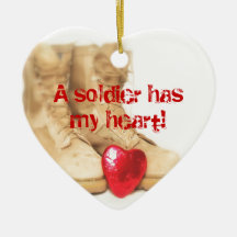 A soldier's heart ornaments