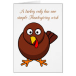 A special Thanksgiving wish from a scared turkey Greeting Cards