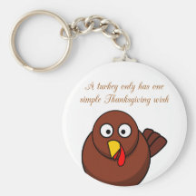 A special Thanksgiving wish from a scared turkey Keychains