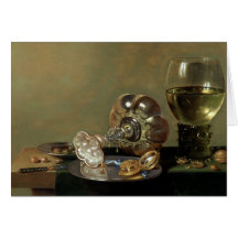 A still life with glass of wine card