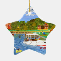 A Sunday on the river.jpg Christmas Tree Ornament