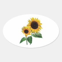 A Sunflower Mummy's Love Oval Stickers
