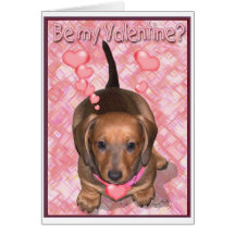 A Valentine Doxie Puppy Card