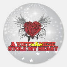 A Vietnamese Stole my Heart Round Stickers