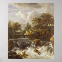 A Waterfall in a Rocky Landscape, c.1660-70 Posters