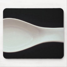 A white porcelain spoon mouse pad