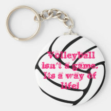 A wonderful volleyball key chain.