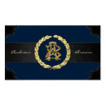 AB & BA Monogram [Gold+Leather] Business Card Template