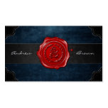 AB & BA Wax Seal Monogram [Grunge Blue] Business Card Templates