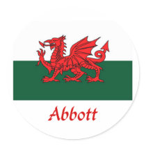 Abbott Welsh Flag stickers