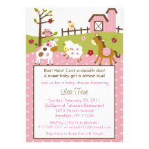 Abby's Farm Farm Animal Baby Shower Invitations