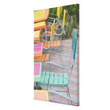ABC Islands, ARUBA, Palm Beach: Colourful Cafe Gallery Wrapped Canvas