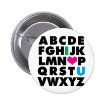 ABC's of Love buttons