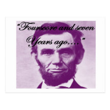 Abe Lincoln "Fourscore and Seven Years Ago" Postcards