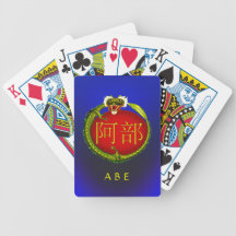 Abe Monogram Dragon Bicycle Poker Cards