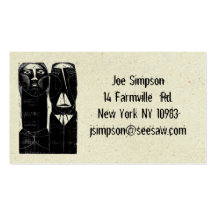aboriginal ink woodcut business cards